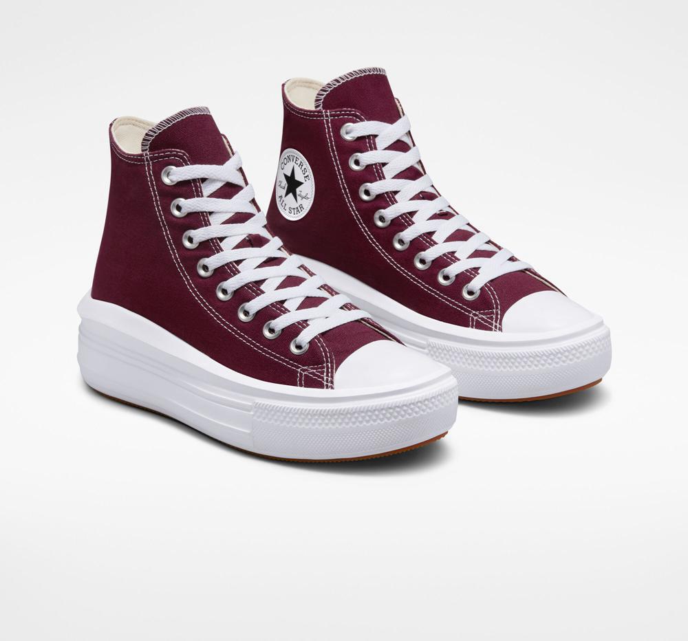 Zapatos Plataforma Tenis Converse Chuck Taylor All Star Move High Top Mujer Burdeos Verde Menta Blancas Blancas  Colombia |  SWKJX-1862