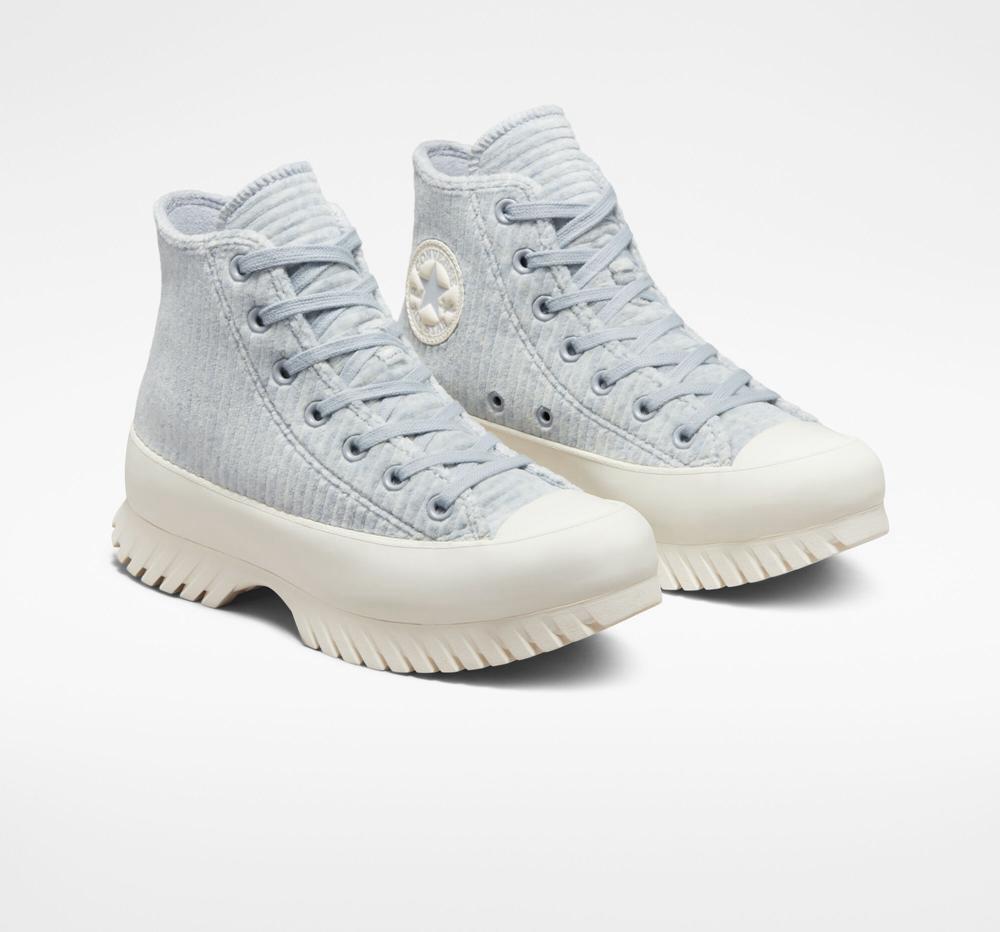 Zapatos Plataforma Tenis Converse Chuck Taylor All Star Lugged 2.0 Velour Unisex High Top Hombre Azules  Colombia |  UMGTH-4639