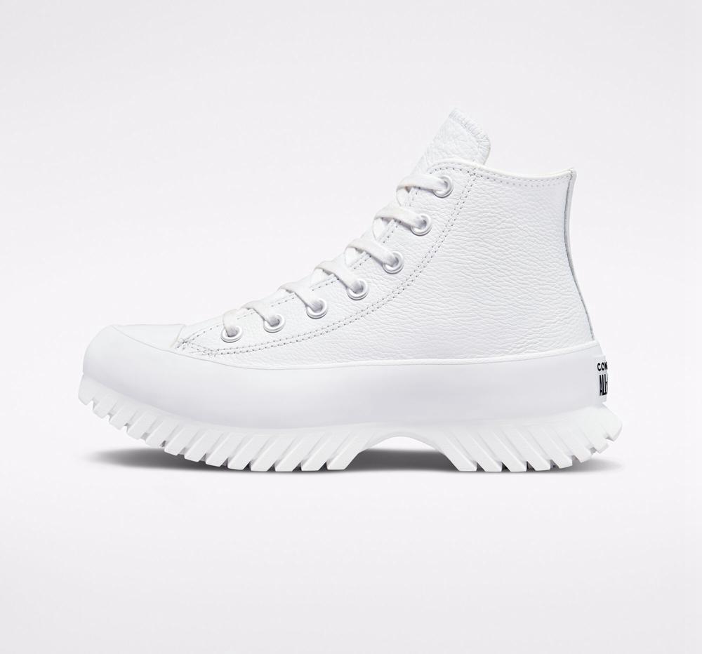 Zapatos Plataforma Tenis Converse Chuck Taylor All Star Lugged 2.0 Leather Unisex High Top Mujer Blancas Negras  Colombia |  WIUZH-7315