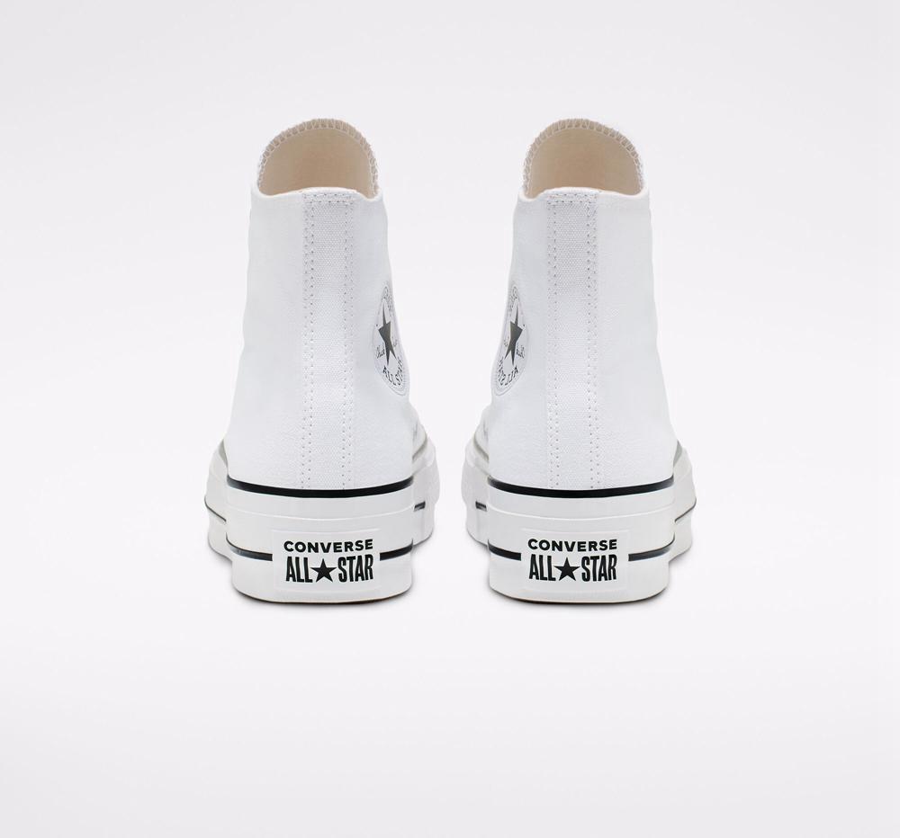 Zapatos Plataforma Tenis Converse Chuck Taylor All Star Lift Canvas High Top Mujer Blancas Negras Blancas  Colombia |  WUIOQ-9031