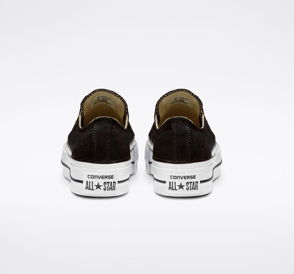 Zapatos Plataforma Tenis Converse Chuck Taylor All Star Lift Canvas Low Top Mujer Negras Blancas Blancas  Colombia |  XPNTQ-4309