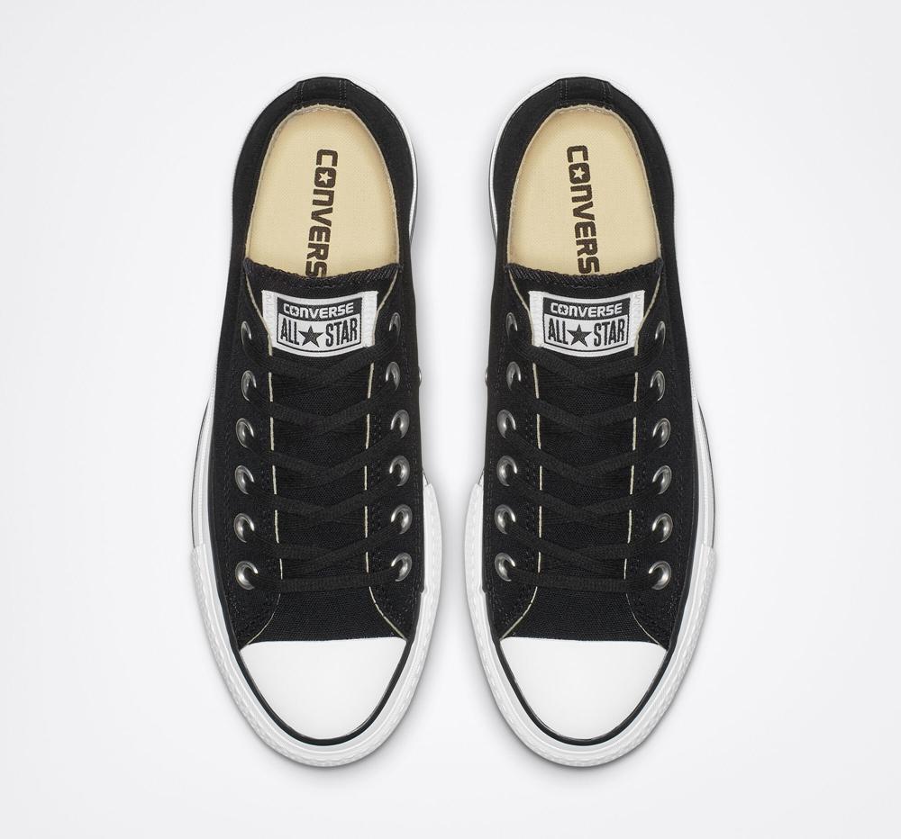 Zapatos Plataforma Tenis Converse Chuck Taylor All Star Lift Canvas Low Top Mujer Negras Blancas Blancas  Colombia |  XPNTQ-4309