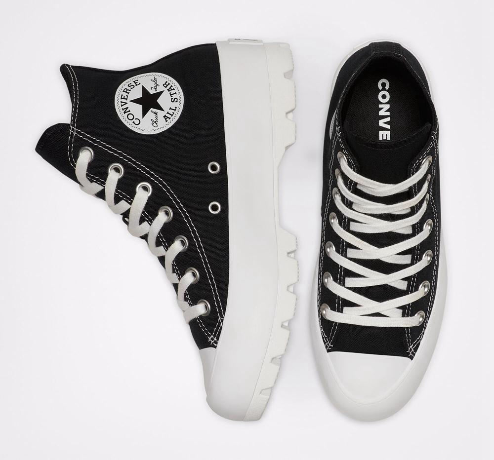 Zapatos Plataforma Tenis Converse Chuck Taylor All Star Lugged High Top Mujer Negras Blancas Negras  Colombia |  YEKDA-7092