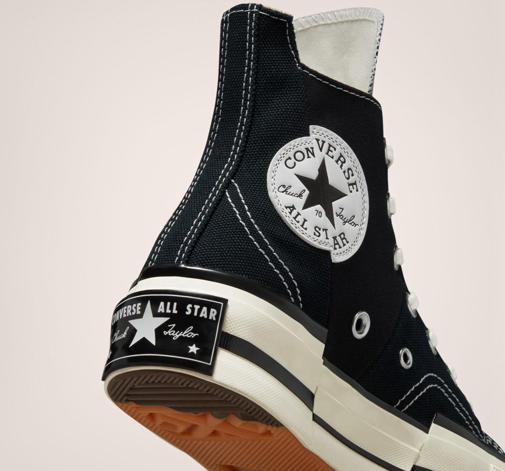 Zapatos Plataforma Tenis Converse Chuck 70 Plus Unisex High Top Mujer Negras Negras  Colombia |  YLTBK-9651