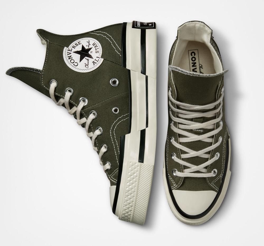 Zapatos Plataforma Tenis Converse Chuck 70 Plus Unisex High Top Mujer Verde Negras  Colombia |  ZYTBJ-4930