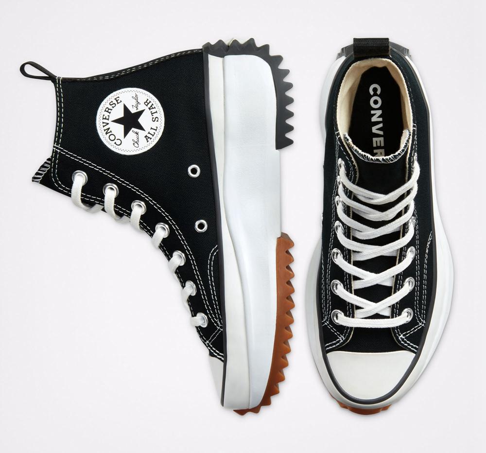 Zapatos Plataforma Tenis Converse Run Star Hike Unisex High Top Hombre Negras Blancas  Colombia |  FOWUA-8590